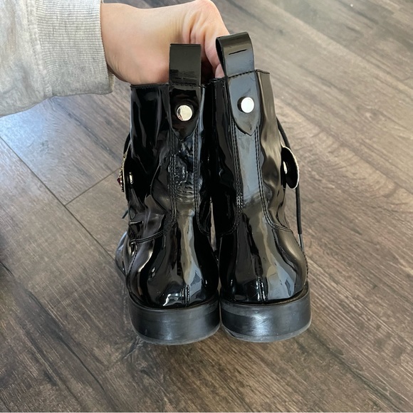 Betsey Johnson Dexter Black Patent Fashion Combat Boot 9.5 - Picture 10 of 15